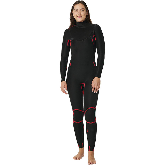 2024 Rip Curl Mujer Dawn Patrol Performance 4/3mm Chest Zip Neopreno 153WFS - Black